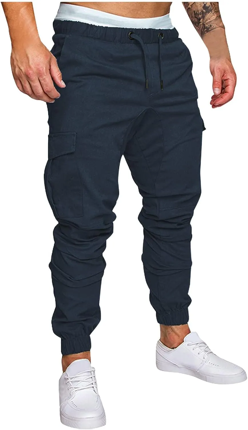 Cargo Sweatpants for Men Big and Tall Long Trousers Men Athletic Jogger Sports Outdoor Trousers Men's Sweatpants with