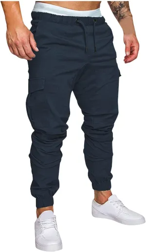 Cargo Sweatpants for Men Big and Tall Long Trousers Men Athletic Jogger Sports Outdoor Trousers Men's Sweatpants with
