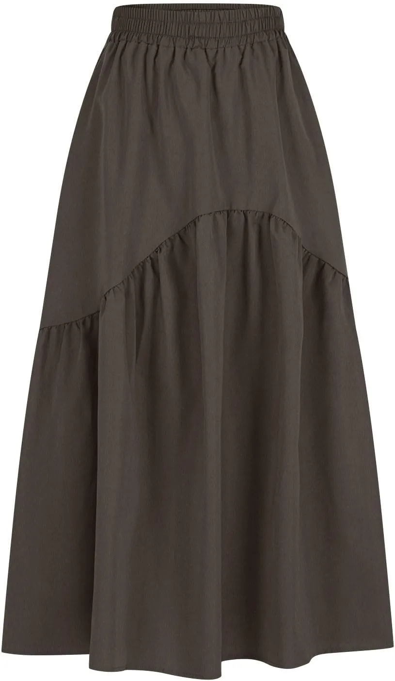 Casual Skirts for Women Pleated Midi Skirts High Waist Commuting Skirts All-Match Comfy Skirt Fall Loose Skirt