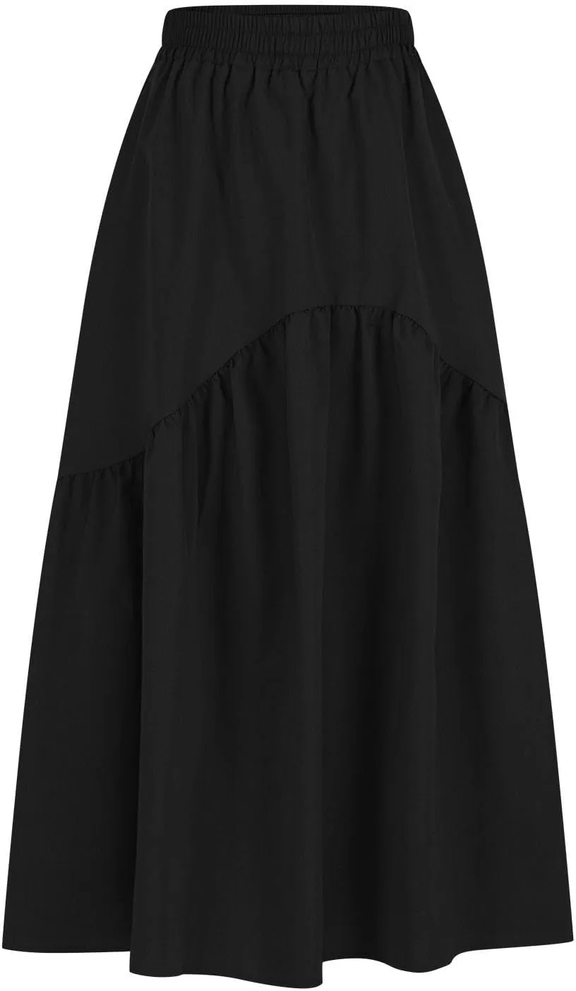 Casual Skirts for Women Pleated Midi Skirts High Waist Commuting Skirts All-Match Comfy Skirt Fall Loose Skirt