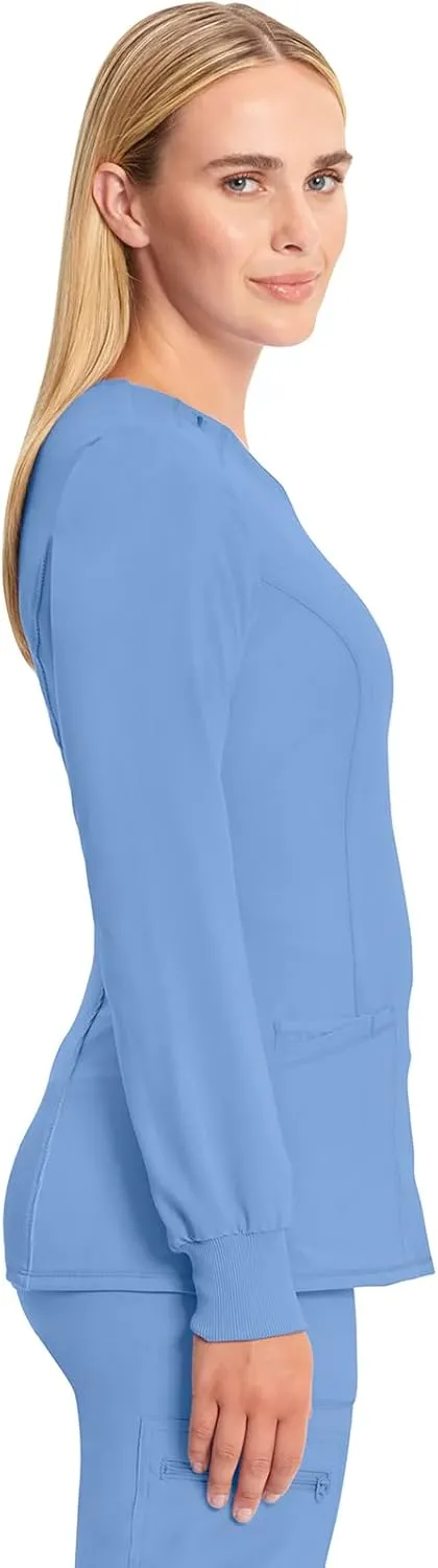 Cherokee Long Sleeve Scrubs for Women, 4-Way Stretch Performance Fabric CK781A
