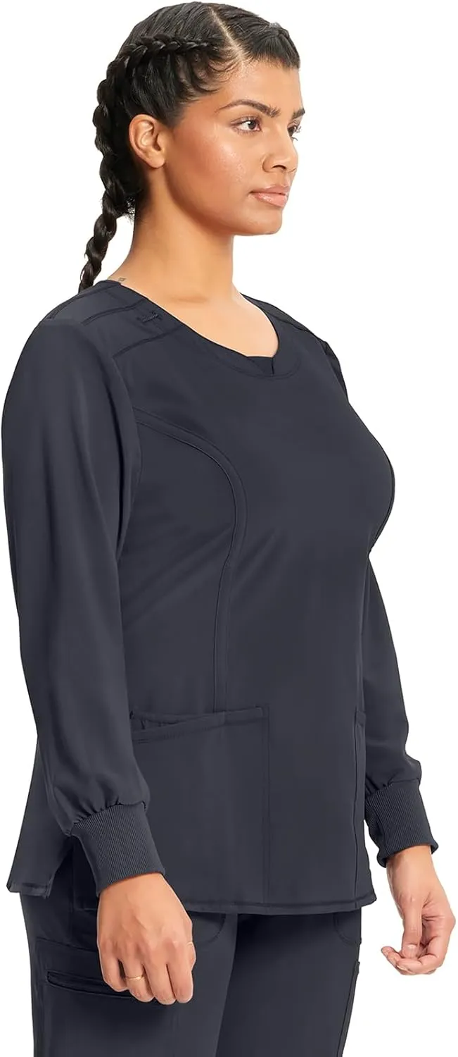 Cherokee Long Sleeve Scrubs for Women, 4-Way Stretch Performance Fabric CK781A