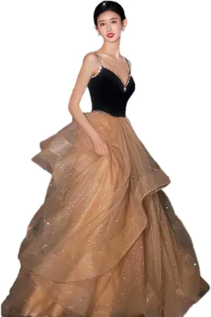 Chiffon Evening Dress Women's Hem Long Sleeve Ball Gown Long Dress Cocktail Party Maxi Dress Sequins Formal Occasion