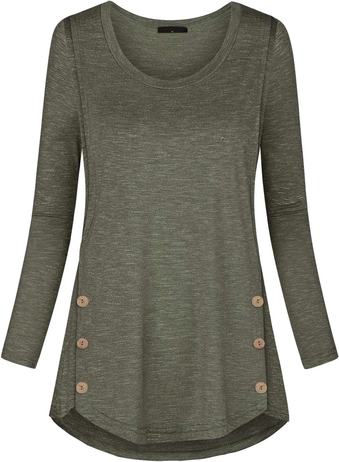 connche Women's Button Side Maternity Tunic Nursing Tops for Breastfeeding
