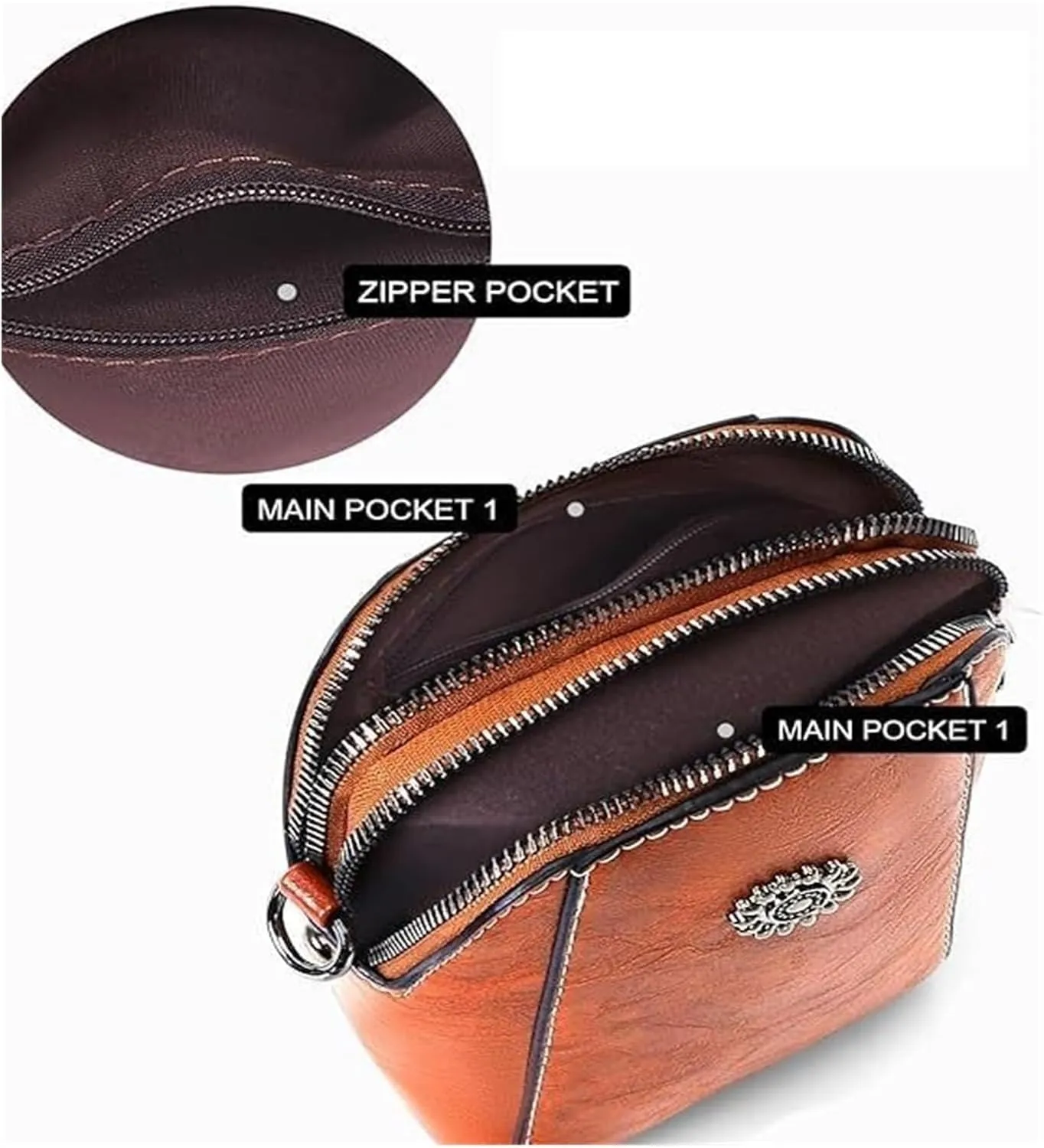 Crossbody Bag Leather, Leather Crossbody Bags For Women, All-Match Vertical Cellphone Bag, Retro Style Bag