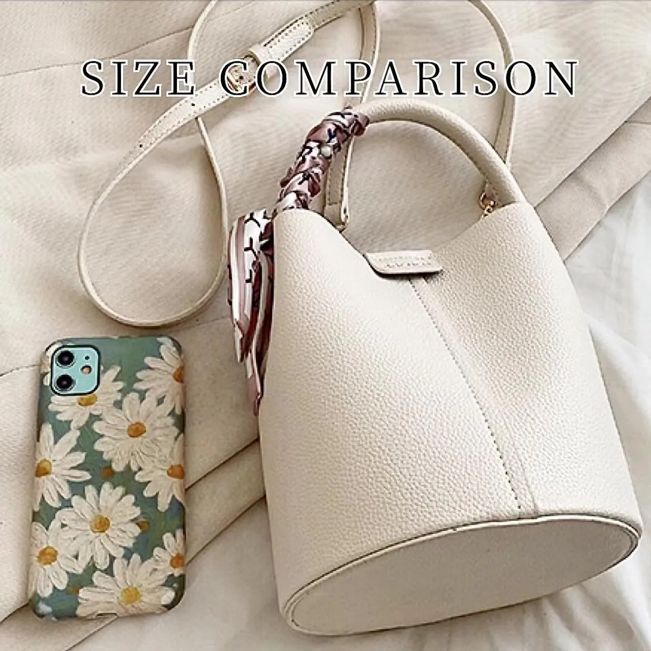 Cute Macaroon Bucket Bag for Women Faux Leather Crossbody Bag Small Purse Handbag Shoulder Bag Silk Ribbon Woven Handle