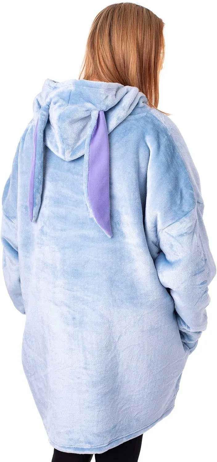 Disney Wearable Blanket Hoodie | Adults Hooded Pullover with Themed Print One Size Sherpa Lined Loungewear with Pockets