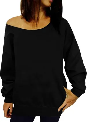 Dutebare Women Off Shoulder Sweatshirt Slouchy Shirt Long Sleeve Pullover Tops