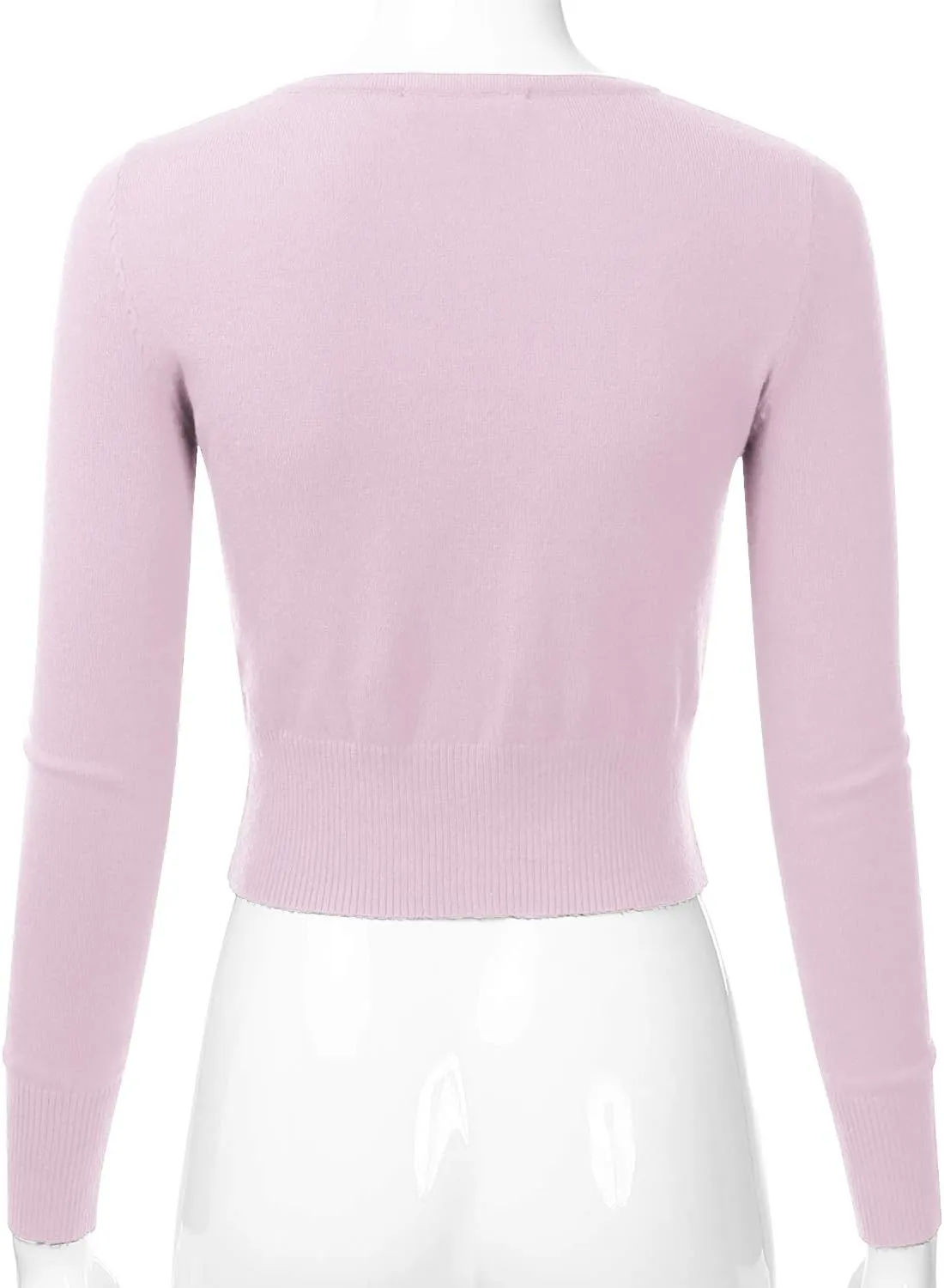 EIMIN Women's Crewneck Button Down Long Sleeve Cropped Cardigan Sweater (S-XL)