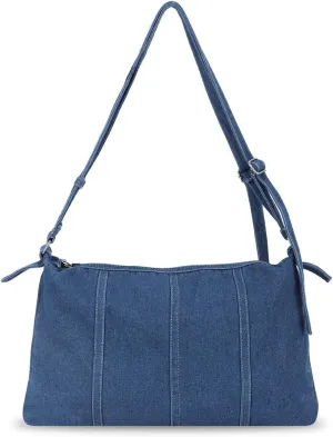 Emprier Soft Denim Handbag for Women Fashion Hobo Tote Bag Denim Purses Retro Crossbody Bag Large Capacity Tote Handbag