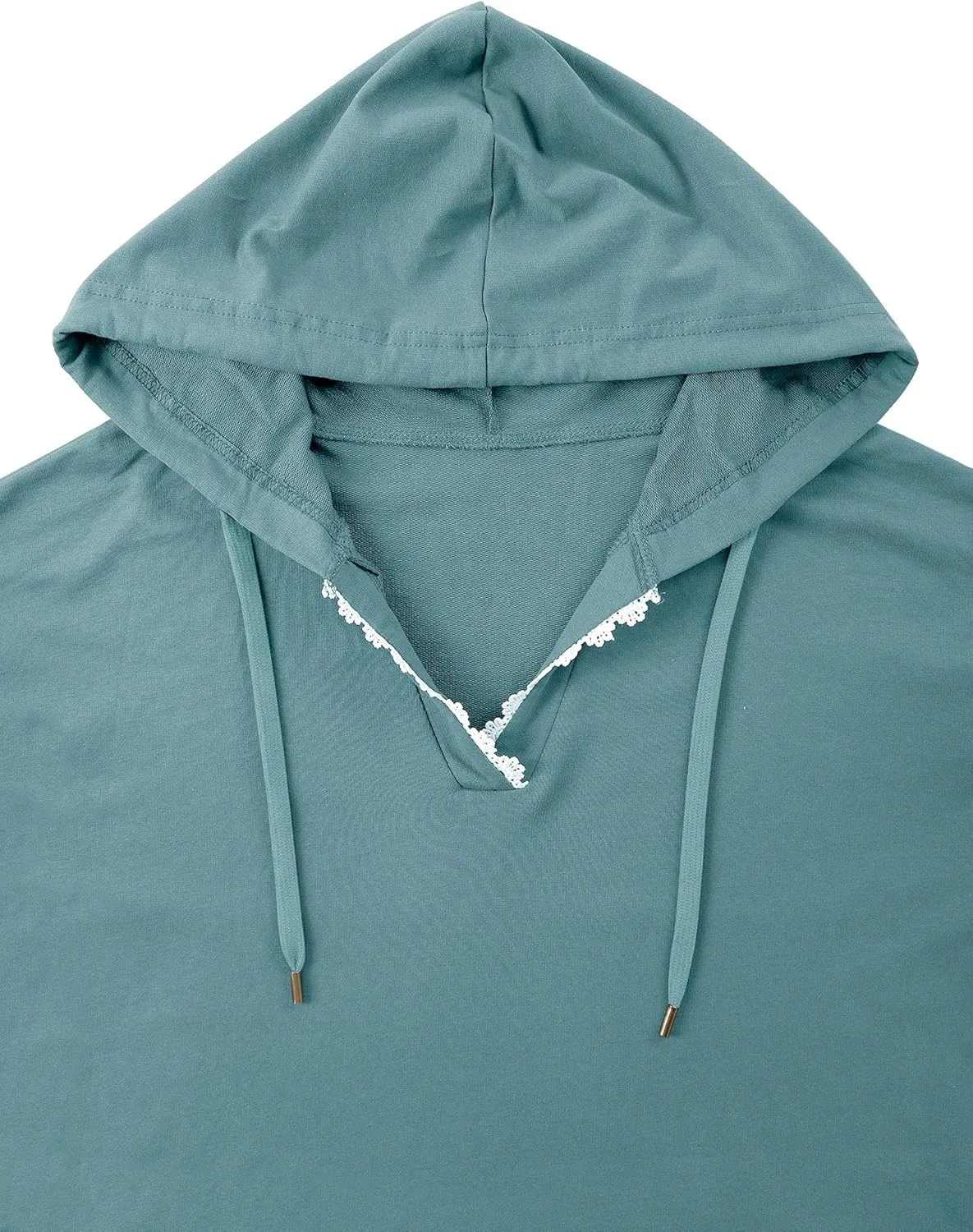 Ezcosplay Women Casual V Neck Hoodies Oversized Sweatshirt Long Sleeve Pullover Tops