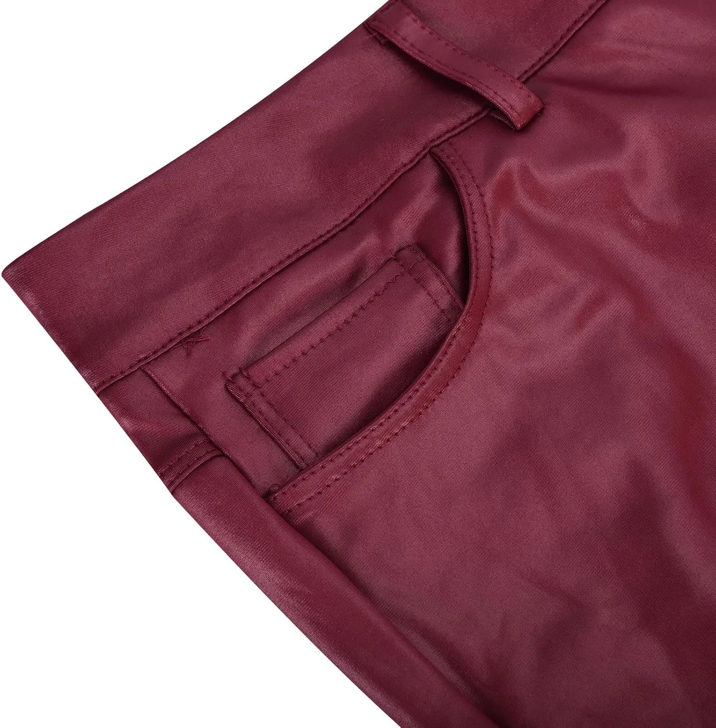 Faux Leather Leggings for Women Tummy Control High Waist Pants PU Seamless Stretch Shaping Hip Push Up Tights Trousers