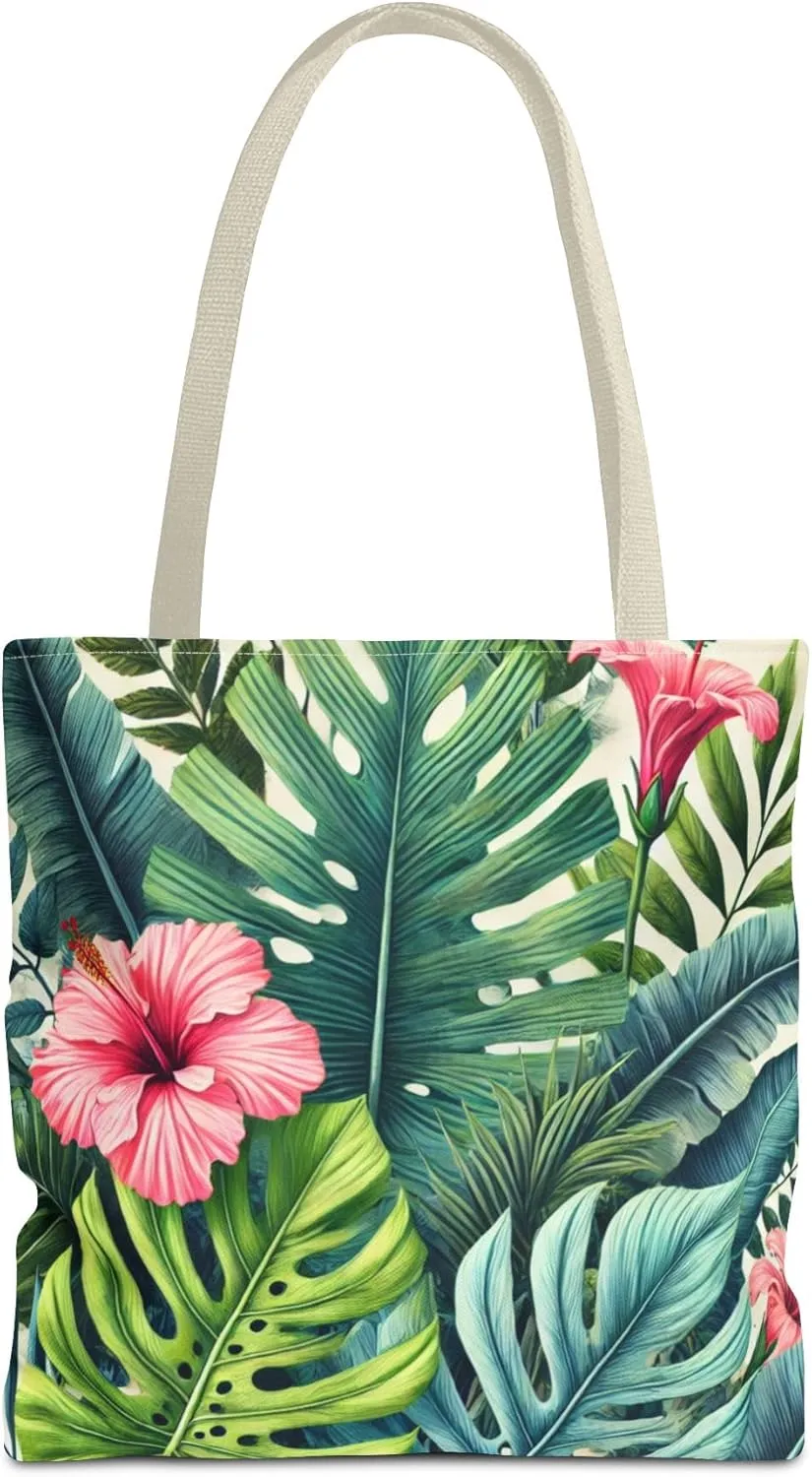 Floral Tote Bag for Women, Reusable Handbag, Flower Print Shopping Tote, Eco-Friendly Shoulder Bag, Gift for Her