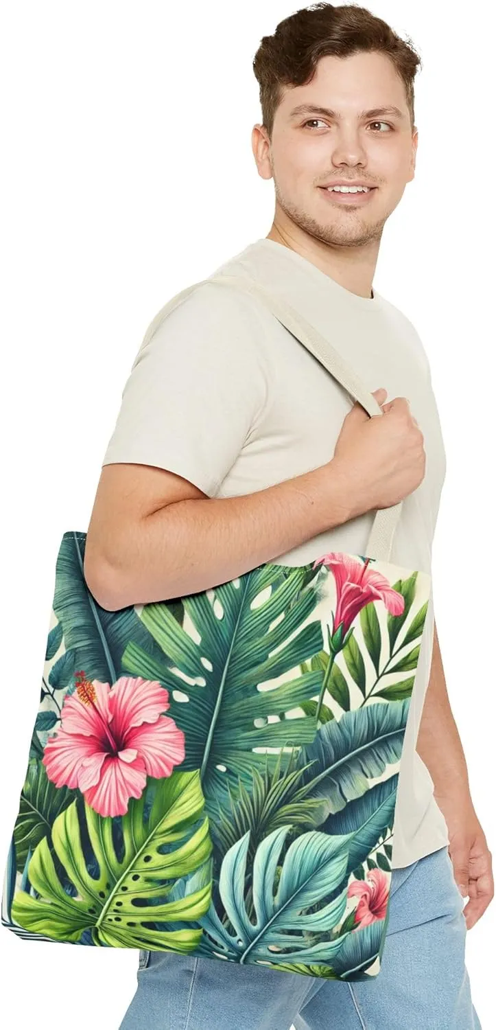 Floral Tote Bag for Women, Reusable Handbag, Flower Print Shopping Tote, Eco-Friendly Shoulder Bag, Gift for Her