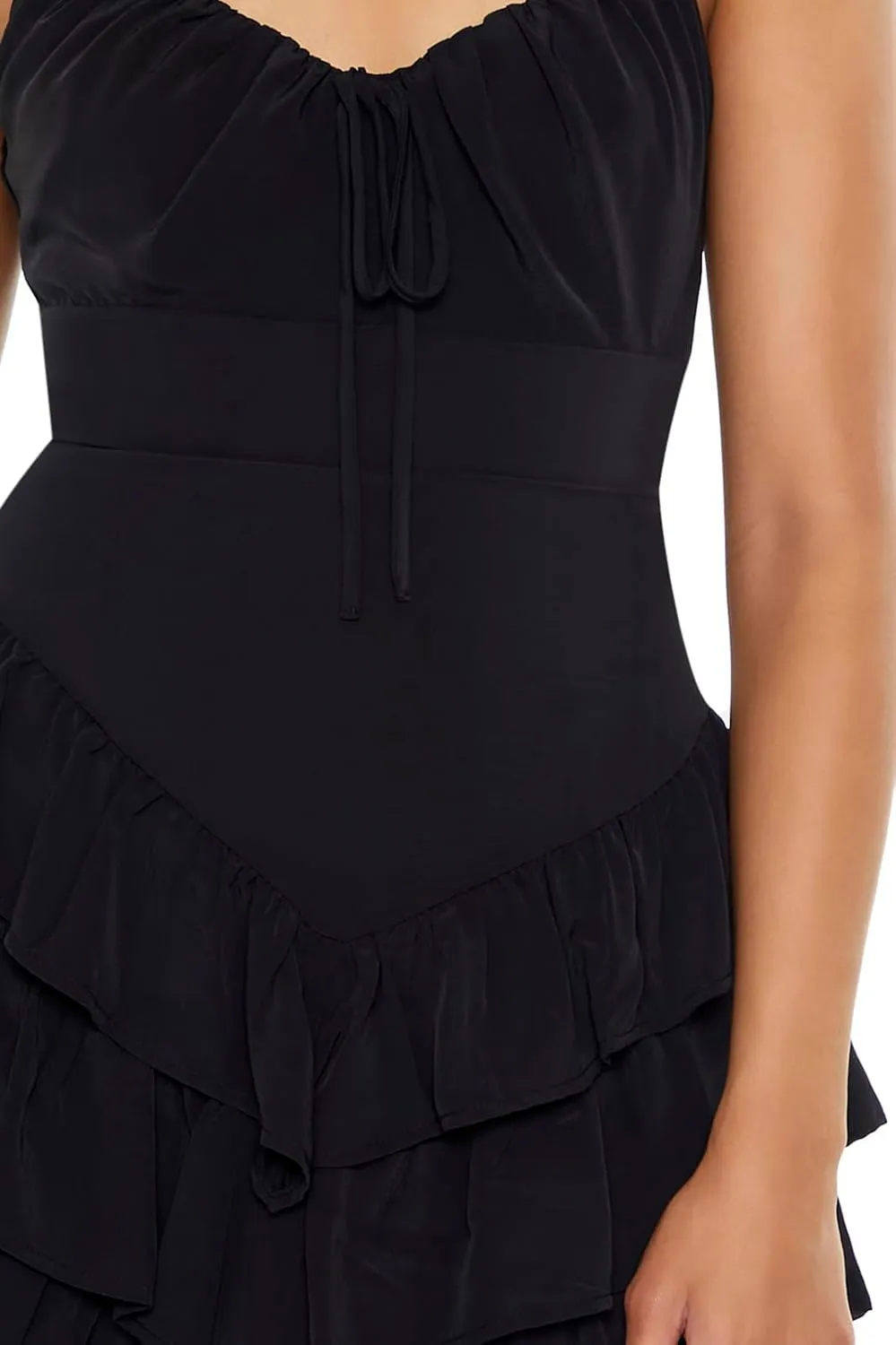 Forever 21 Women's Cutout Tiered Ruffle Mini Dress
