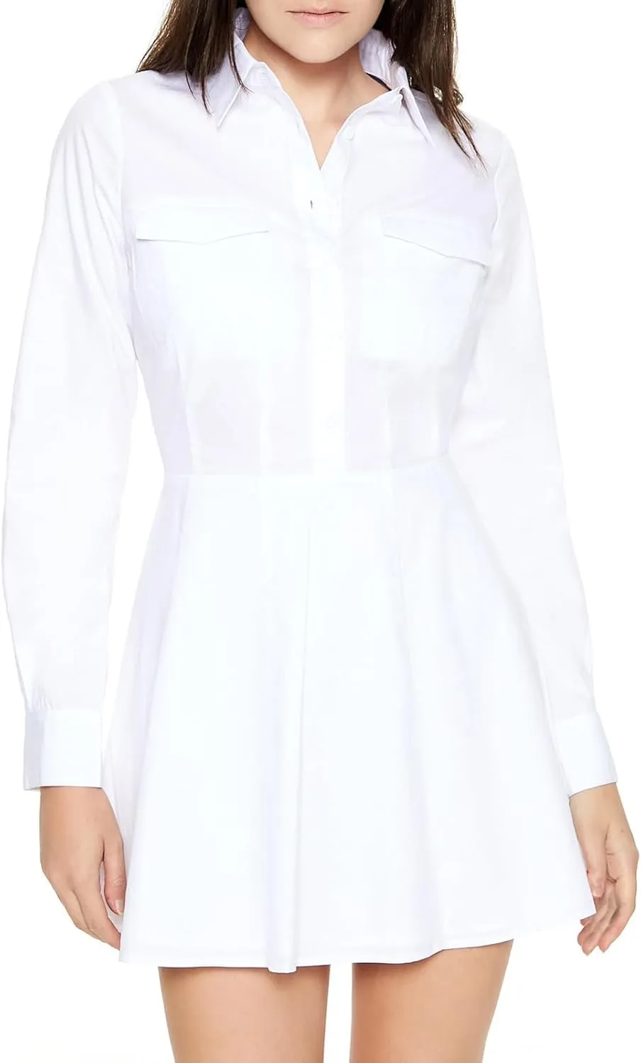 Forever 21 Women's Poplin A-line Mini Shirt Dress