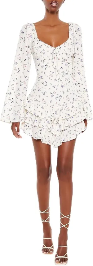 Forever 21 Women's Tiered Ditsy Floral Mini Dress