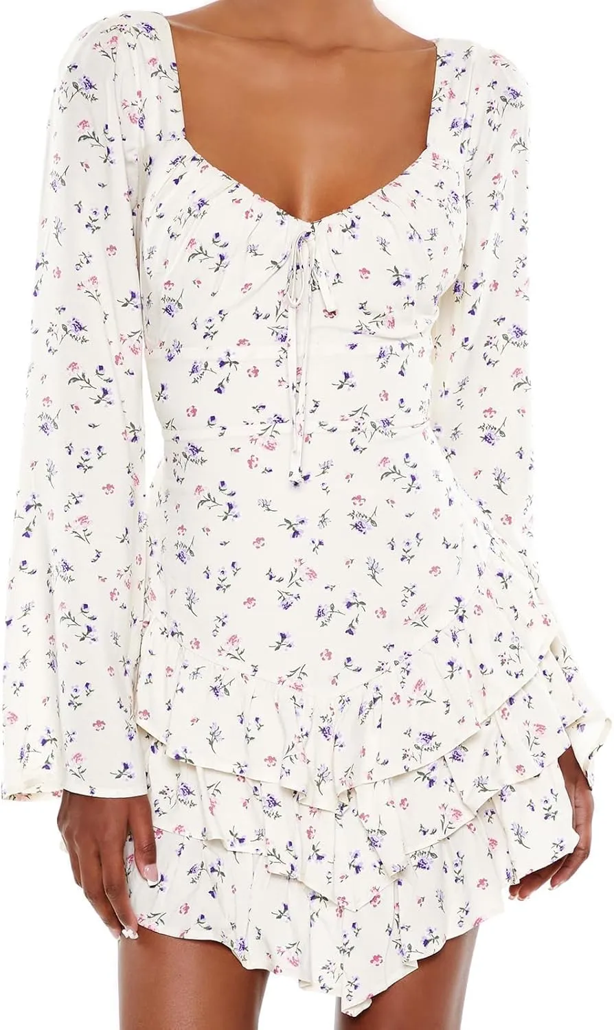 Forever 21 Women's Tiered Ditsy Floral Mini Dress