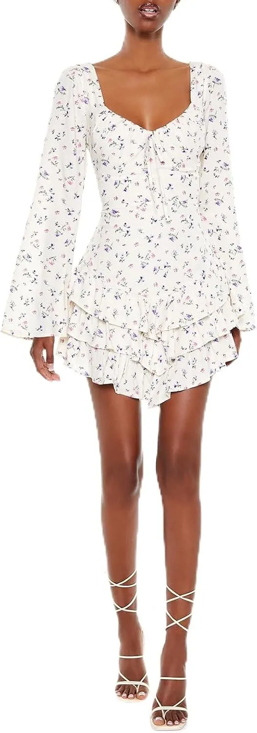 Forever 21 Women's Tiered Ditsy Floral Mini Dress