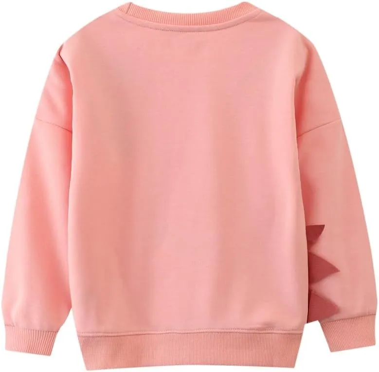 FreeLu Girls Cotton Pullover Sweatshirts Kids Cute Cartoon Printed Crewneck Tops