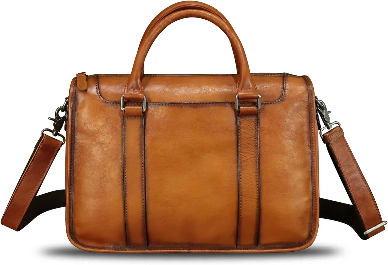 Genuine Leather Messenger Briefcase Bags for Men Vintage Real Leather Shoulder Purse Crossbody Bag Computer Laptop Bag