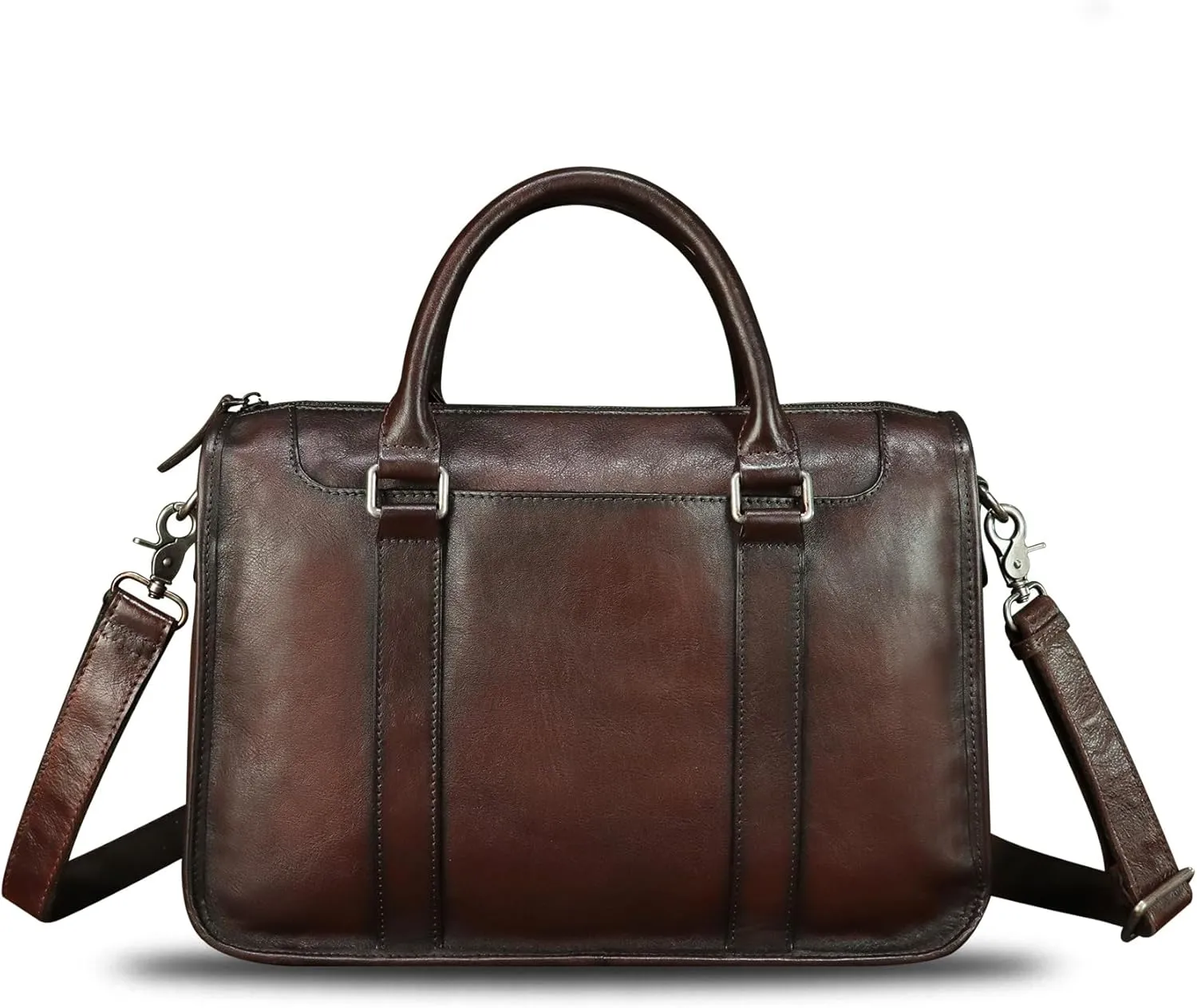 Genuine Leather Messenger Briefcase Bags for Men Vintage Real Leather Shoulder Purse Crossbody Bag Computer Laptop Bag