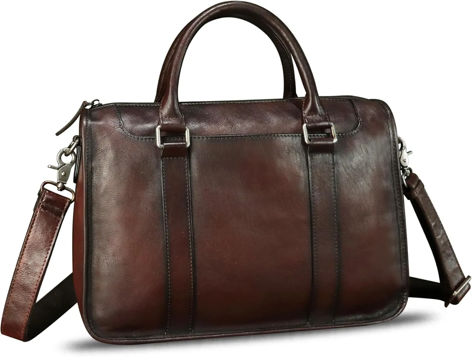 Genuine Leather Messenger Briefcase Bags for Men Vintage Real Leather Shoulder Purse Crossbody Bag Computer Laptop Bag