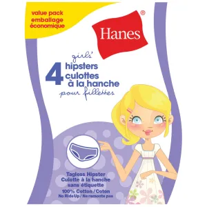 Girl's Hanes Hipsters (4 Pack)
