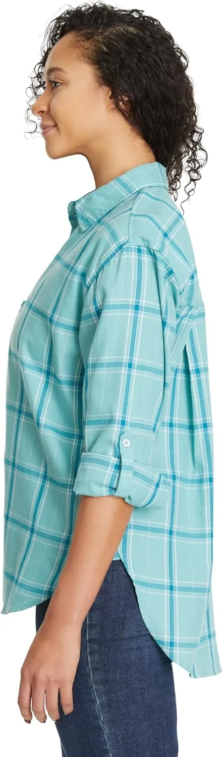 Gloria Vanderbilt Women's Amanda Oversized Button Down Shirt with Roll-tab Sleeves Standard