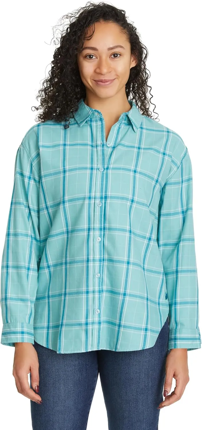 Gloria Vanderbilt Women's Amanda Oversized Button Down Shirt with Roll-tab Sleeves Standard