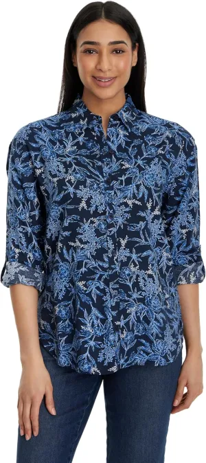Gloria Vanderbilt Women's Amanda Oversized Button Down Shirt with Roll-tab Sleeves Standard