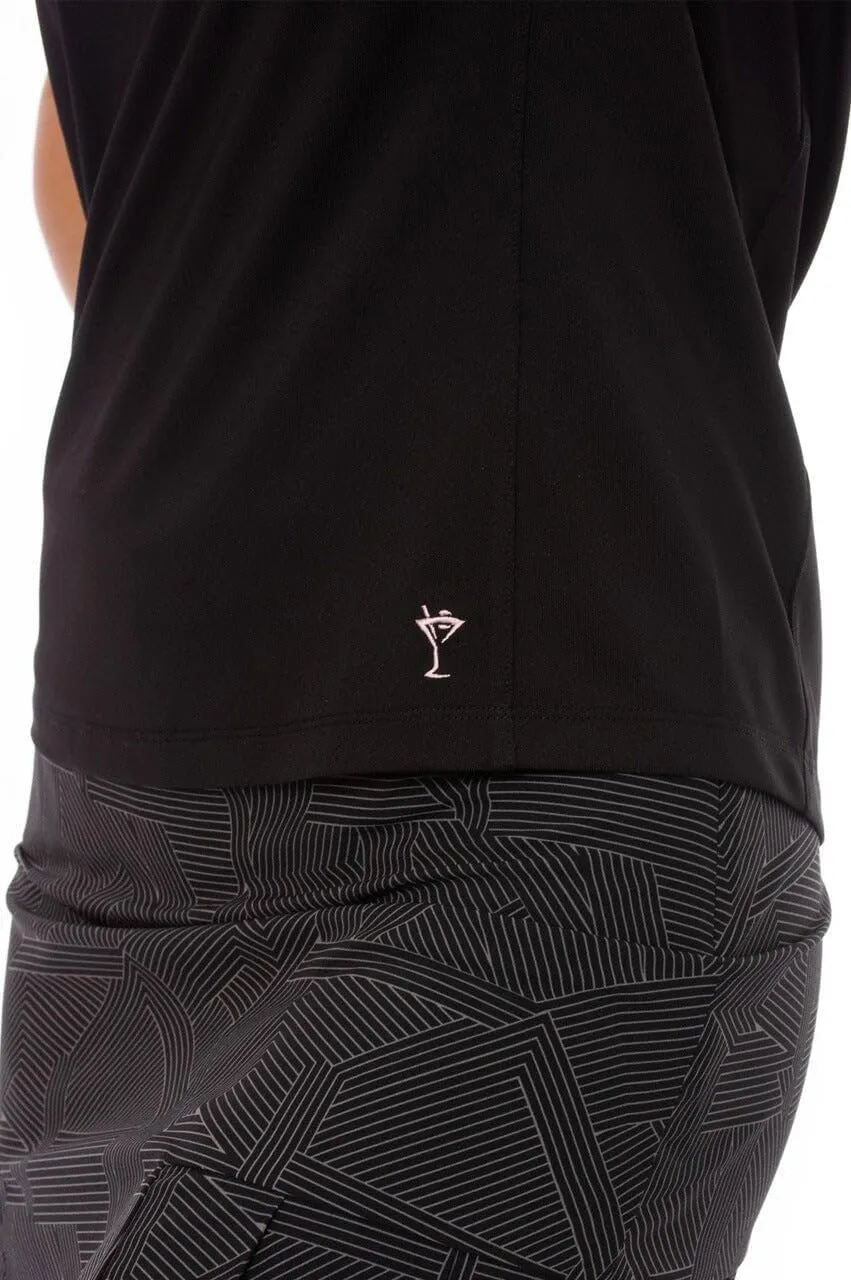 GOLFTINI Short Sleeve Ruffle Polo  Lightweight Stretch Golf & Tennis Shirt with UPF 30 , Moisture-Wicking