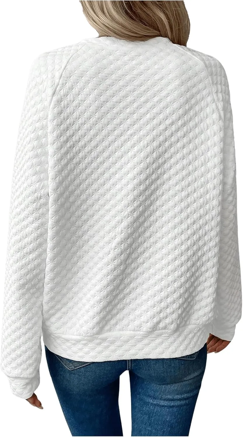 GORGLITTER Women's Notch Neck Sweatshirt Long Sleeves Pullover Tops