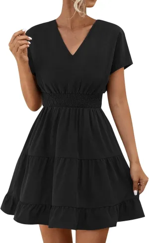 Halter Dress for Women Retro Floral Polka Dot Backless Boho Dresses Sleeveless Self-Tie Belt Swing Ruffle Sun Dress