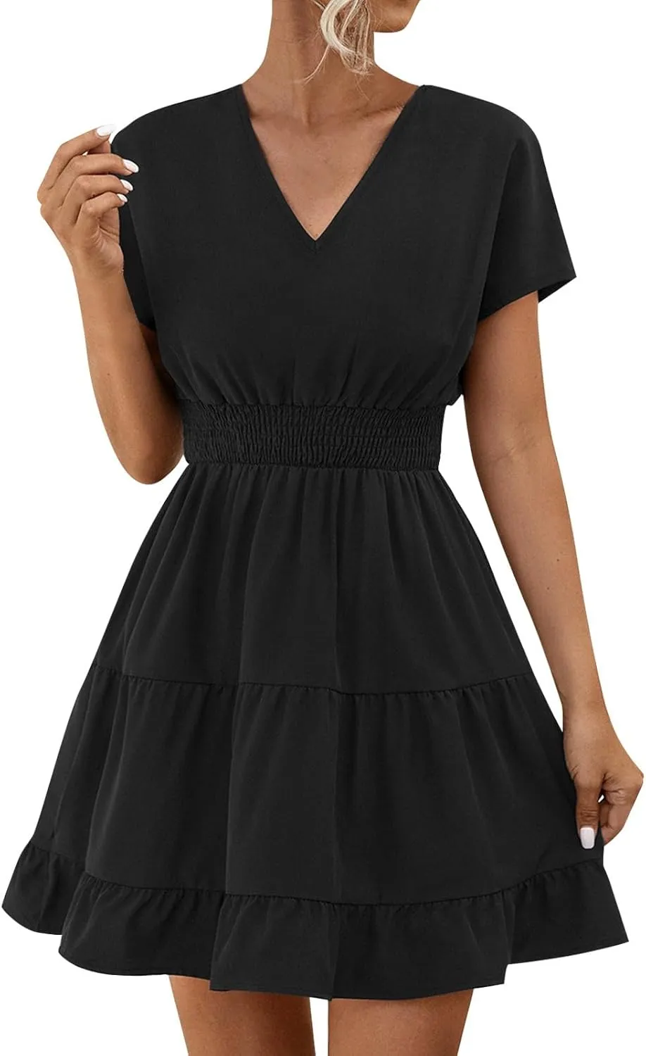 Halter Dress for Women Retro Floral Polka Dot Backless Boho Dresses Sleeveless Self-Tie Belt Swing Ruffle Sun Dress