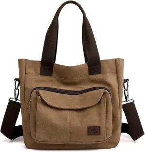 Handbags Women's Canvas Tote Purse Shoulder Crossbody Bag Lightweight Multi-Pocket Work Top Handle Bags