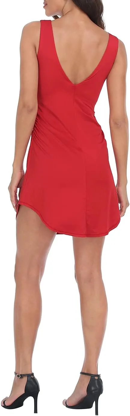 HDE Women's Travel Dress Wrinkle Free Sleeveless V-Neck Dress with Built-in Bra