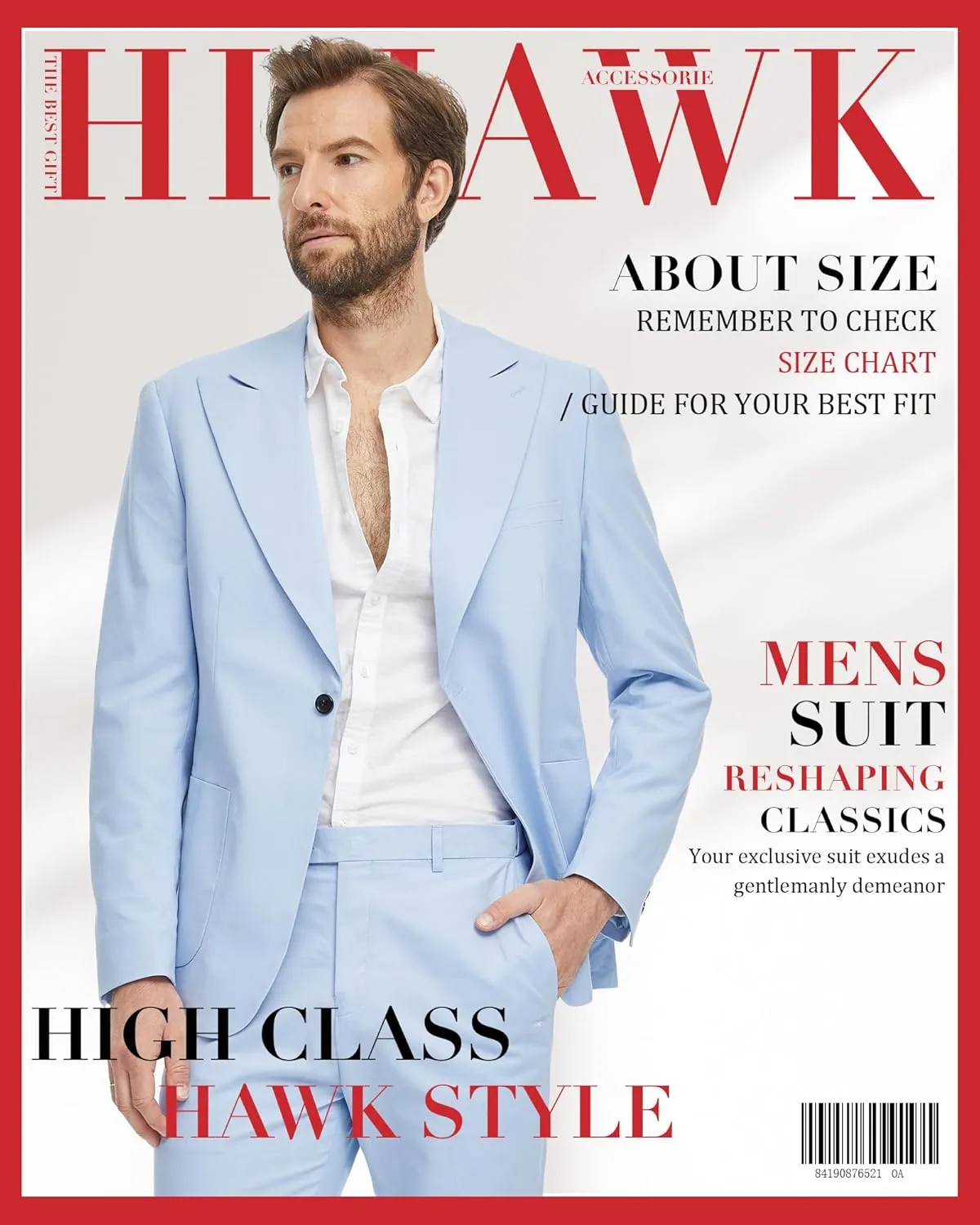 Hihawk Linen Suit for Men, 2 Pieces Casual Blazer and Pants, Summer Beach Wedding Suit Groomsmen Prom Tuxedo