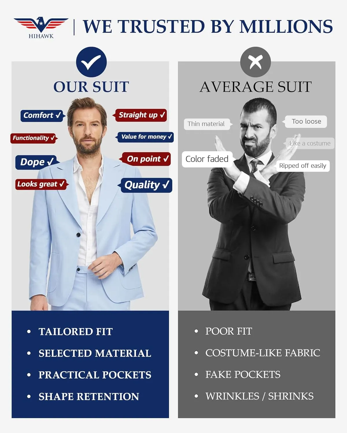 Hihawk Linen Suit for Men, 2 Pieces Casual Blazer and Pants, Summer Beach Wedding Suit Groomsmen Prom Tuxedo