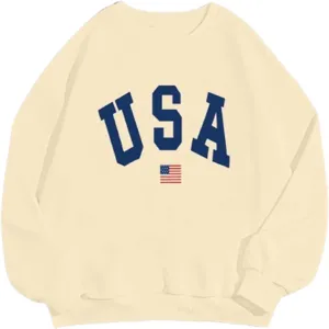 Hilinker Women's Graphic Crewneck Sweatshirts Casual Loose Long Sleeve Pullover Tops