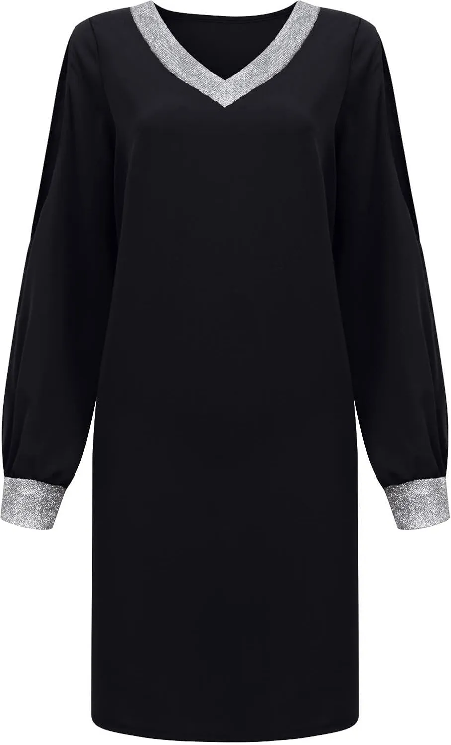 Holiday Dresses for Women Spring Long Sleeve High Neck Swiss Dot Tiered Flowy Tiered Babydoll Shift Mini Dress