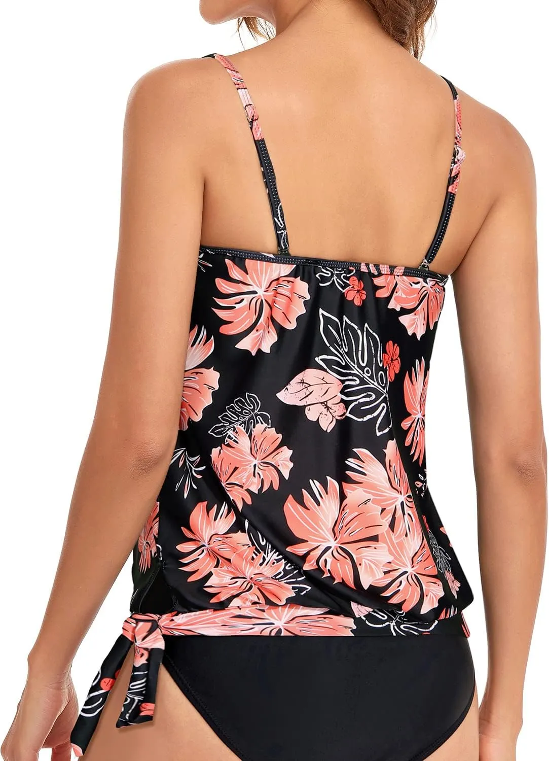 Holipick Strapless Tankini Tops for Women Swimwear Top ONLY Bandeau Bathing Suit Blouson Swimsuit No Bottom