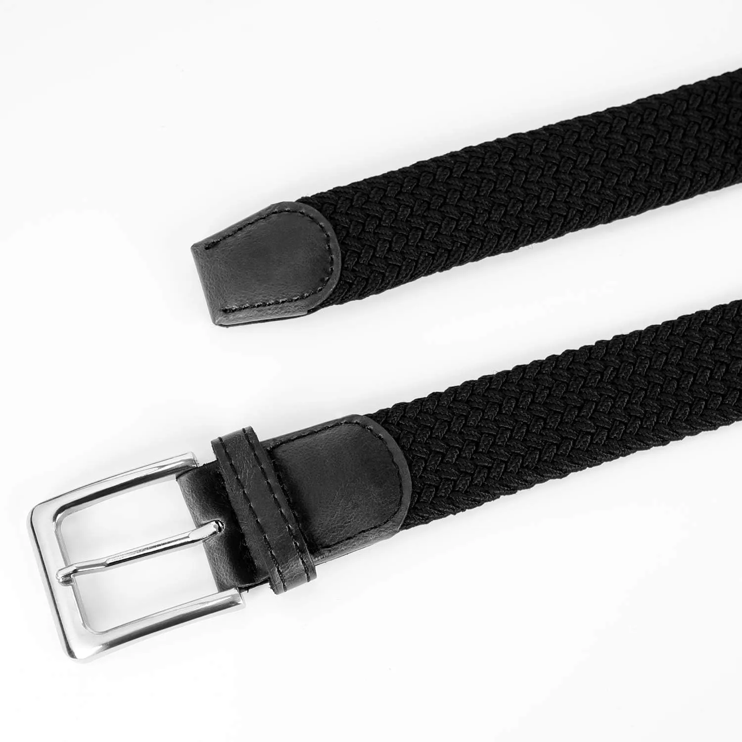 JASGOOD Women Braided Woven Elastic Stretch Belt Men Golf Web Casual Belt for Pants Jeans