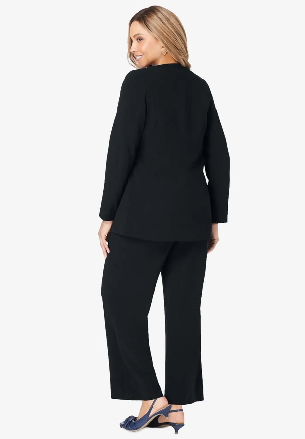 Jessica London Women's Plus Size 2-Piece Faux Wrap Pantsuit