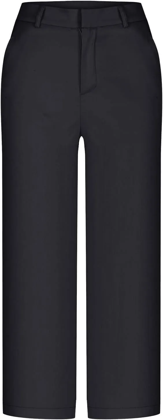 JIEMUXIU Capri Pants for Women Summer 2025 Casual Stretch Pants Loose Comfy Trendy Elastic Waist Cropped Trouser Beach Pants