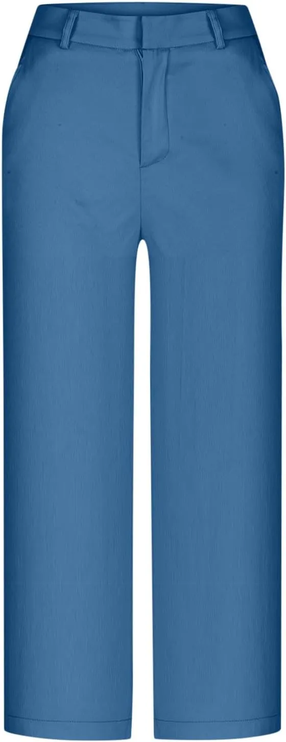JIEMUXIU Capri Pants for Women Summer 2025 Casual Stretch Pants Loose Comfy Trendy Elastic Waist Cropped Trouser Beach Pants