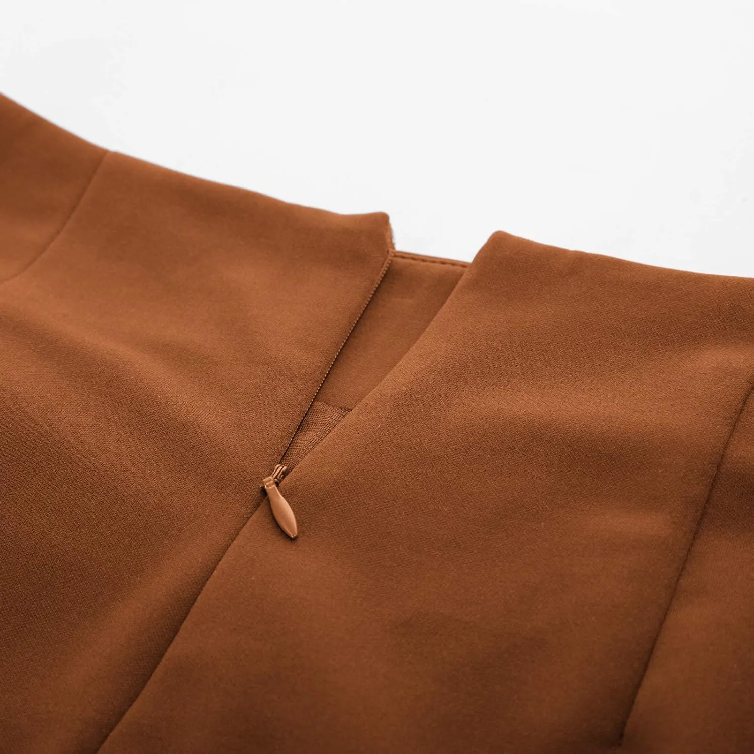 Kate Kasin Wear to Work Pencil Skirts for Women Elastic High Waist Wrap Front Knee Length Bodycon Skirt Tummy Control