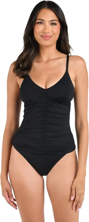 La Blanca Women's Island Goddess Over The Shoulder Tankini Swimsuit Top