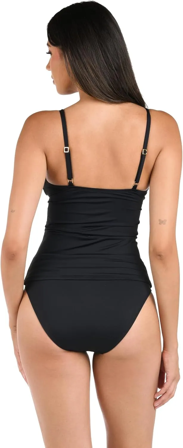 La Blanca Women's Island Goddess Over The Shoulder Tankini Swimsuit Top