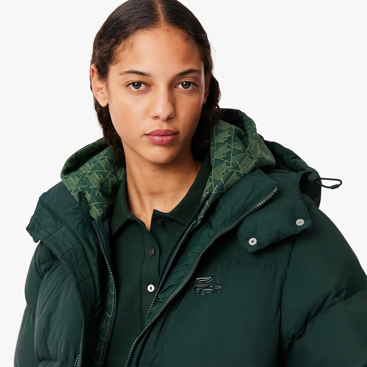 Lacoste Women's Padded Down Logo Jacket with Hood